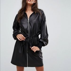 ASOS FAUX LEATHER TRACK DRESS